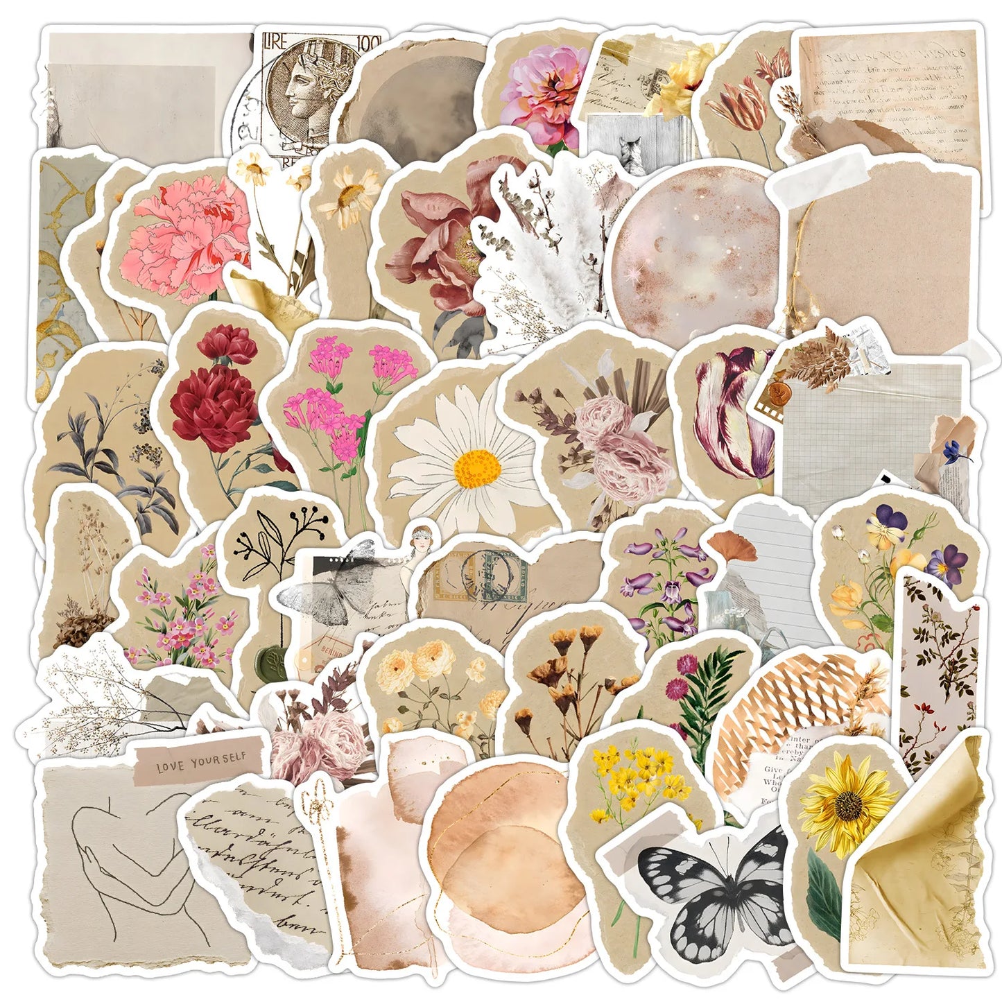 50Pcs Retro Graffiti Stickers for Helmet, Wall, Desktop Decoration