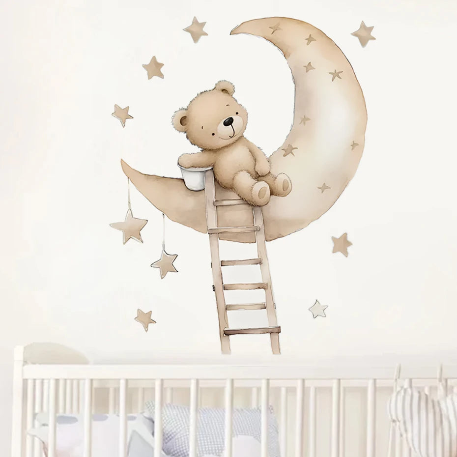 Cartoon Animal Lion Elephant Balloon Wall Stickers Kids Room Decor