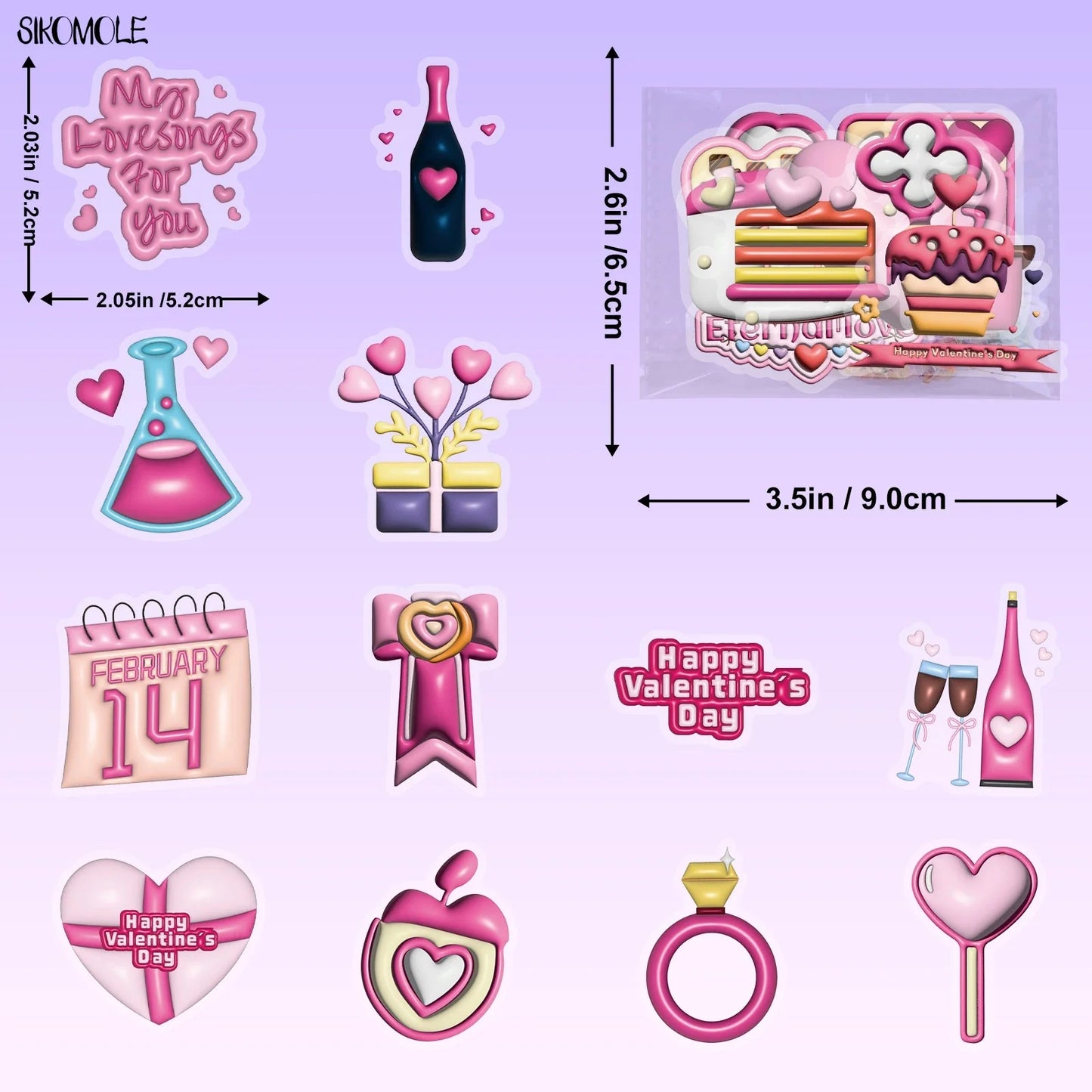 50PCS Valentine's Day Love Stickers for Laptops & Skateboards