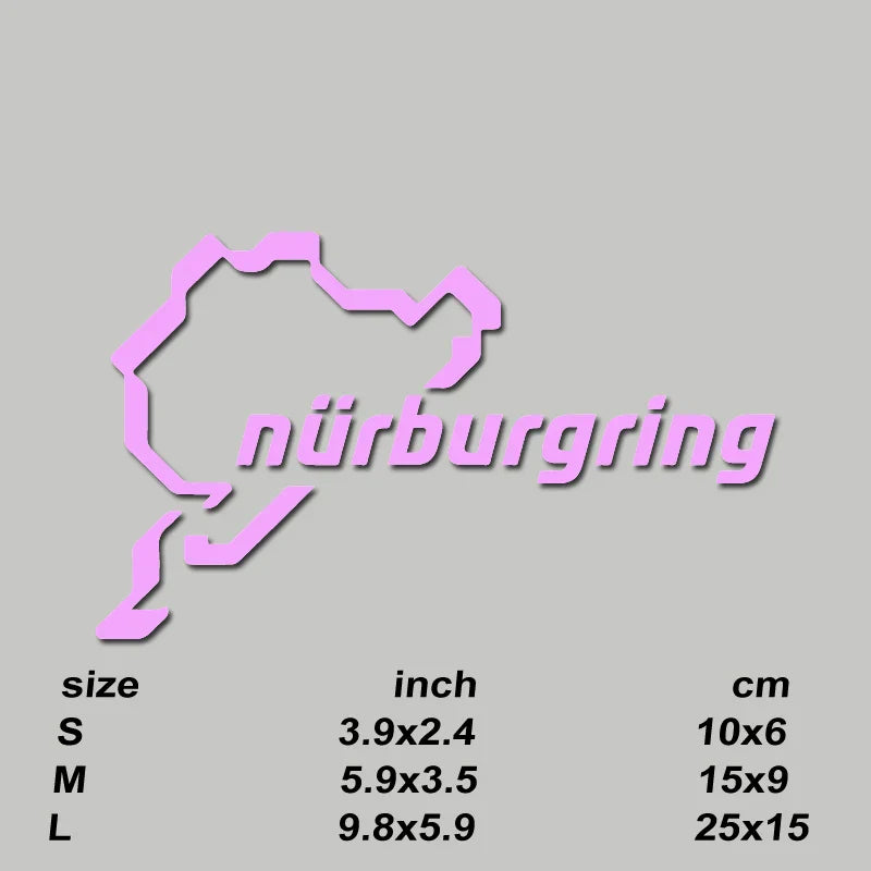 Nurburgring Car Stickers: Durable Self-Adhesive Decals