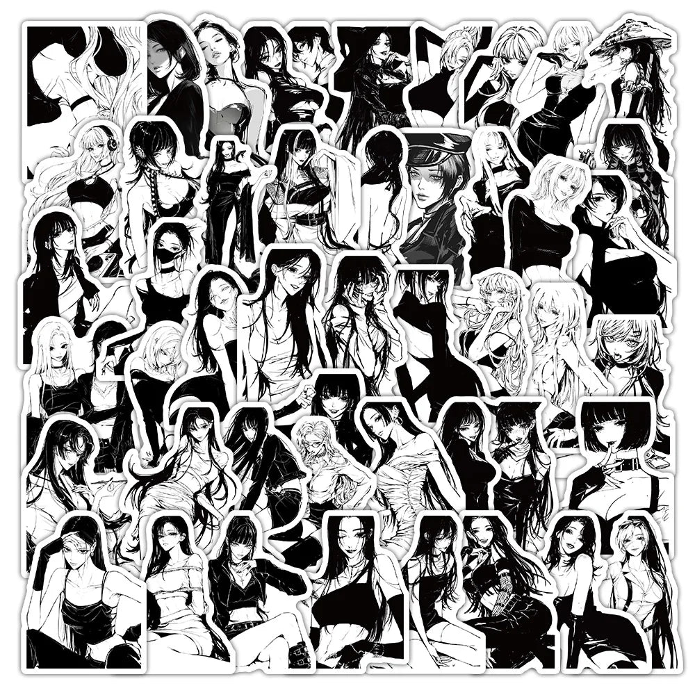60pcs Cartoon Yujie Graffiti Stickers for Helmet, Wall, Desktop Decoration