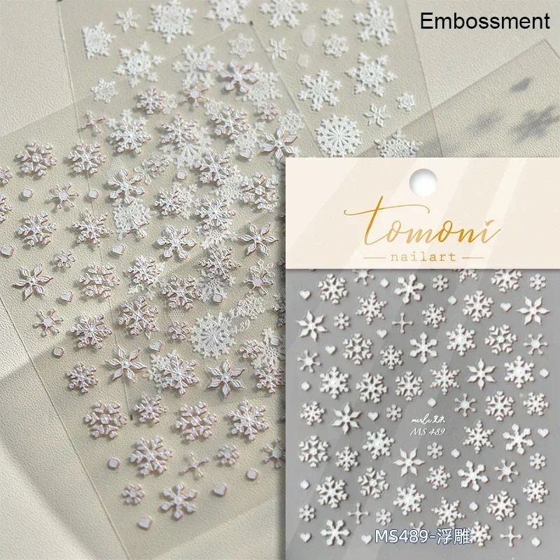 Gradient Snowflake Christmas Nail Art Stickers