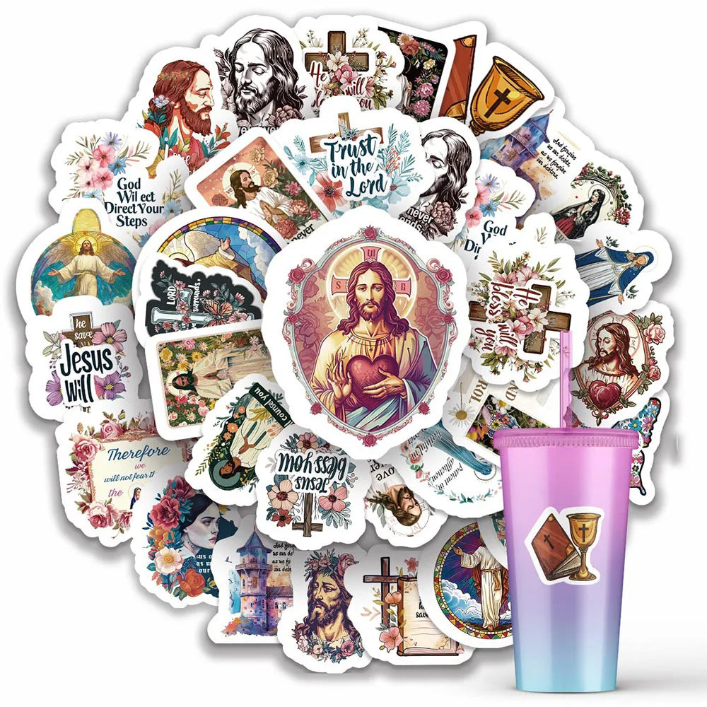 Bible Jesus Stickers Waterproof DIY Motorcycle Laptop Luggage Phone Bike Kid Toys