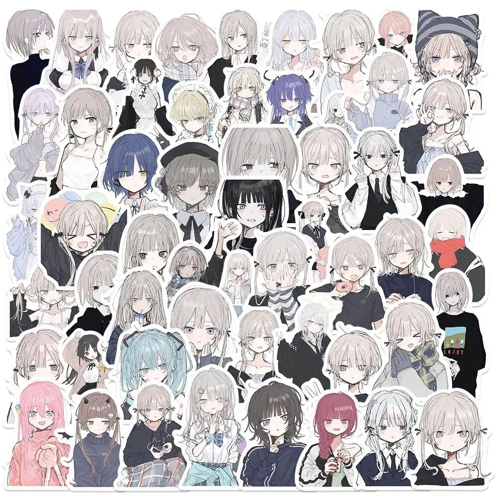 10/50pcs Cute Japan Anime Girl Stickers Kawaii Graffiti Decals Toy Phone Motorcycle Water Bottle Luggage Waterproof Car Sticker