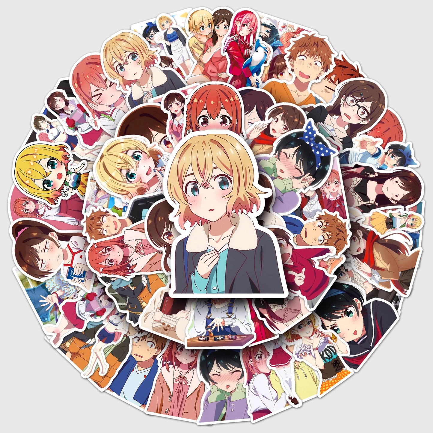 50Pcs Renting Girlfriend Cartoon Waterproof Skateboard Stickers