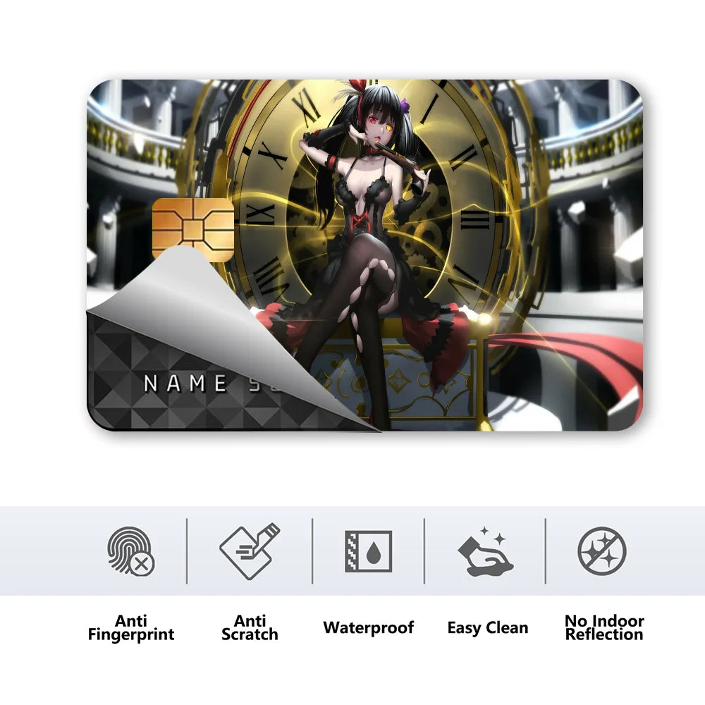 Kurumi Tokisaki Card Skin Sticker: Gold Silver Black Matte