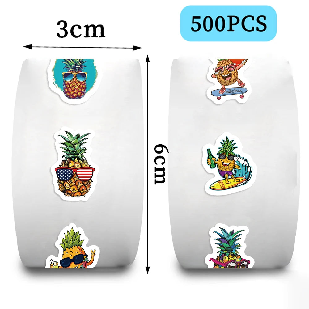 500pcs/roll Fruit Pineapple Sticker Roll For Kids Reward Encourage Sticker For Labels Thank You Sticker Kids Toys