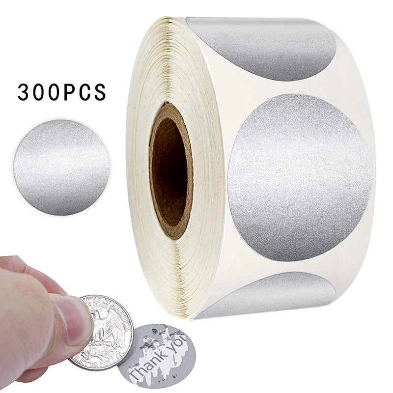 300PCS Explosive Scratch Silver Sticker Labels