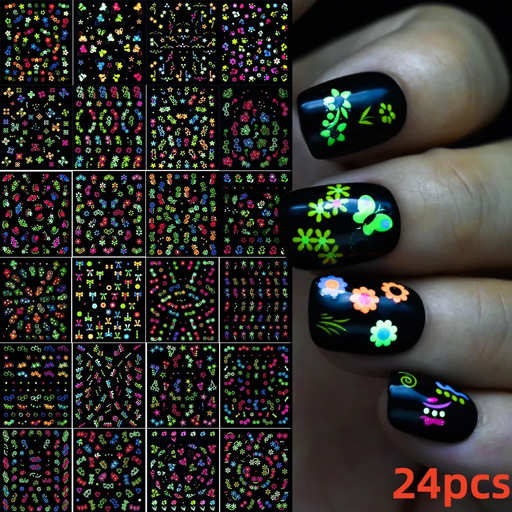 Penguin Snowflake Christmas Nail Stickers Set 3D 30 Sheets