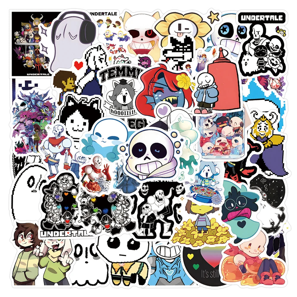 Undertale Stickers Set: Waterproof PVC Decals for Phone, Laptop, Fridge, Luggage