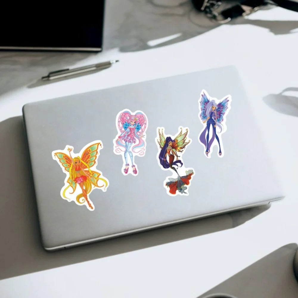 10/50Pcs Fairy Stickers for Scrapbook Transparent Flower Fairy Patch for Scrapbooking Hand Ledger Phone Case Laptop Diary DIY