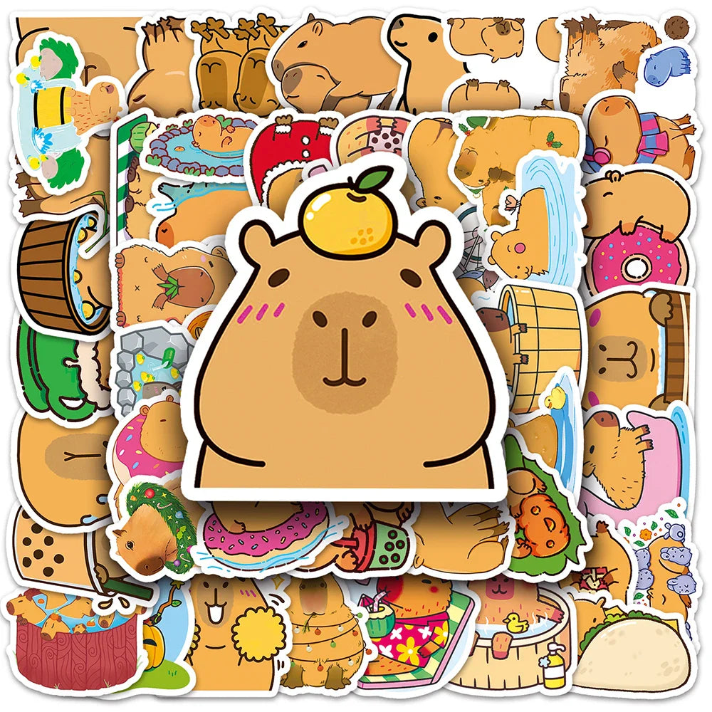 Capybara Cartoon Stickers 10/30/50pcs Kawaii Decals for Laptop Phone Scrapbook Car