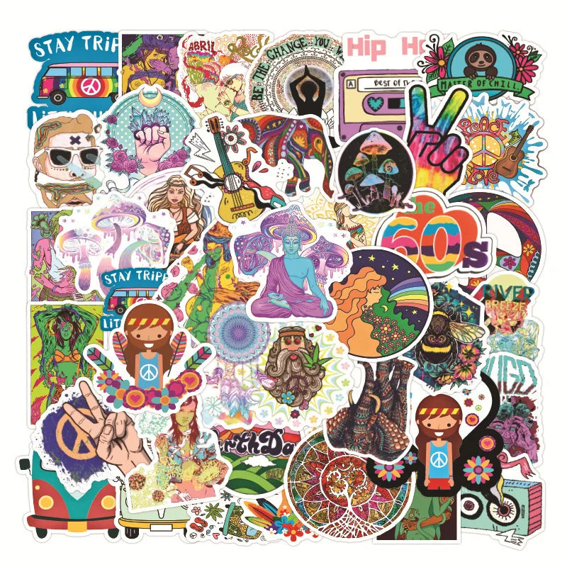 50pcs Cartoon Graffiti Stickers for Luggage, Laptop, Phone, Kids Toys