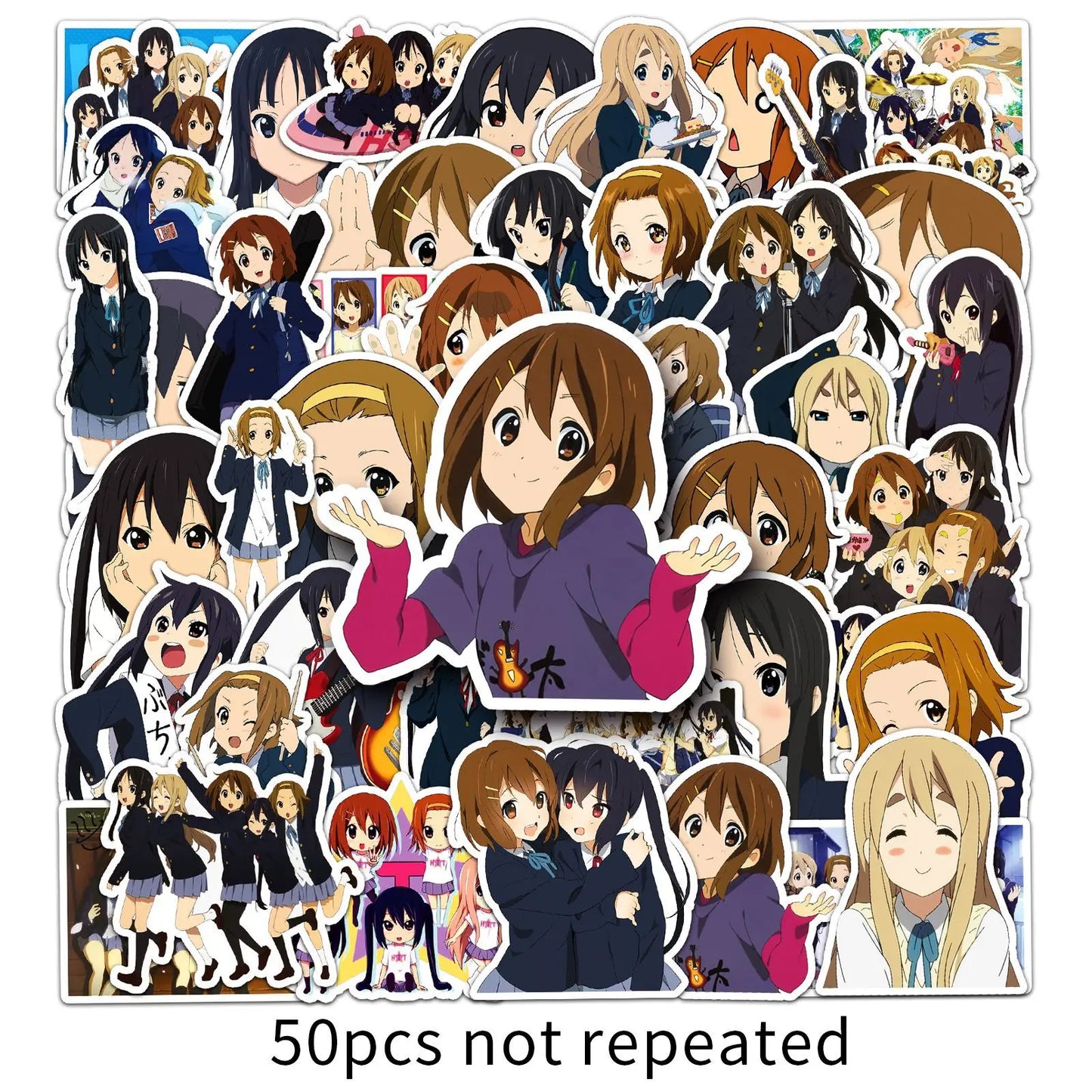 K-ON! Graffiti Stickers Pack - 50pcs for Helmets, Desktops, Walls, DIY Decoration Wholesale