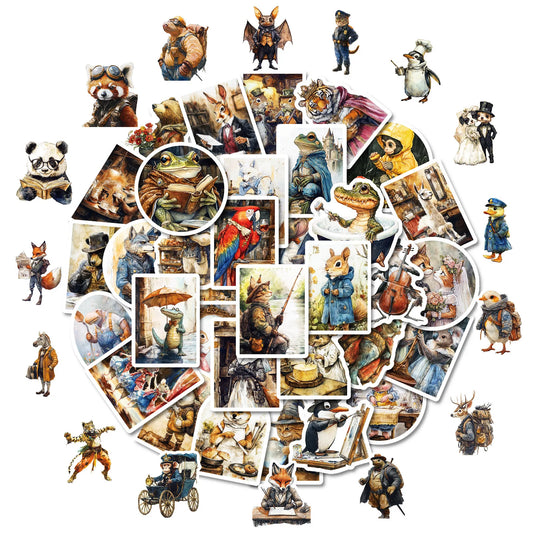 Cartoon Animal Stickers PVC Waterproof Skateboard Notebook Graffiti Toy