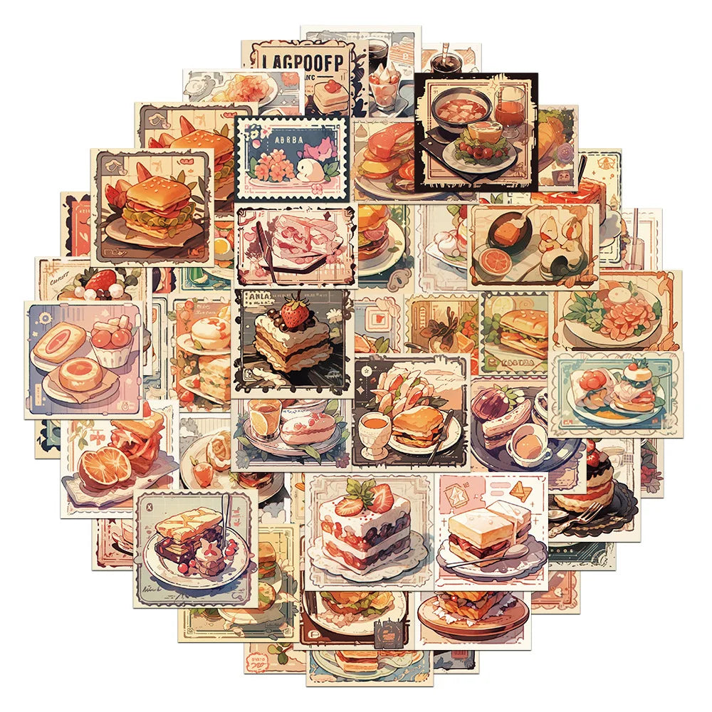 Cute Cartoon Food Stickers Decal for Laptop, Motorcycle, Luggage, Snowboard, Fridge - 10/30/51pcs
