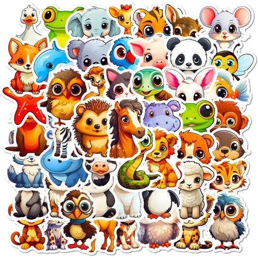 Big Eye Animal Stickers: Cute PVC Scrapbooking Set