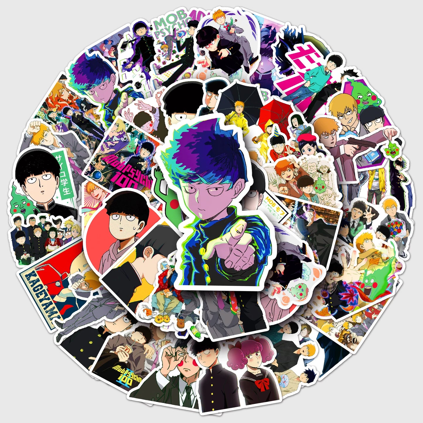 50Pcs Ghostly Youth Cartoon Waterproof Vinyl Stickers for Skateboard Snowboard Decals