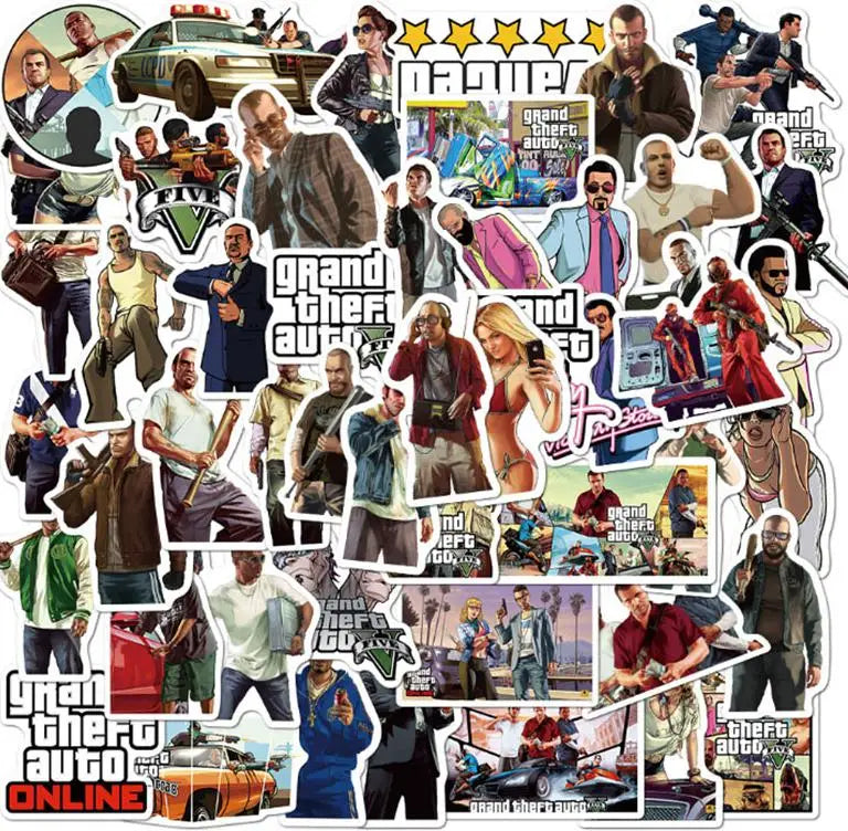 Grand Theft Auto Gaming Stickers 10/30/50pcs Laptop Fridge Decor