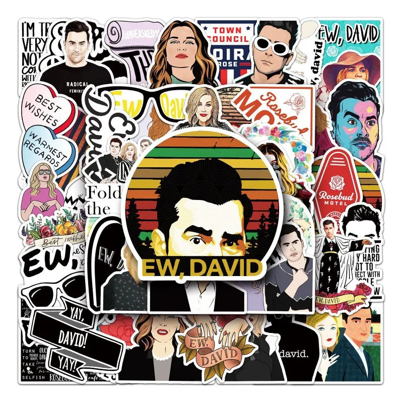 50pcs Schitt's Creek Stickers for Laptop, Phone, Car, Water Bottle, Suitcase, and More