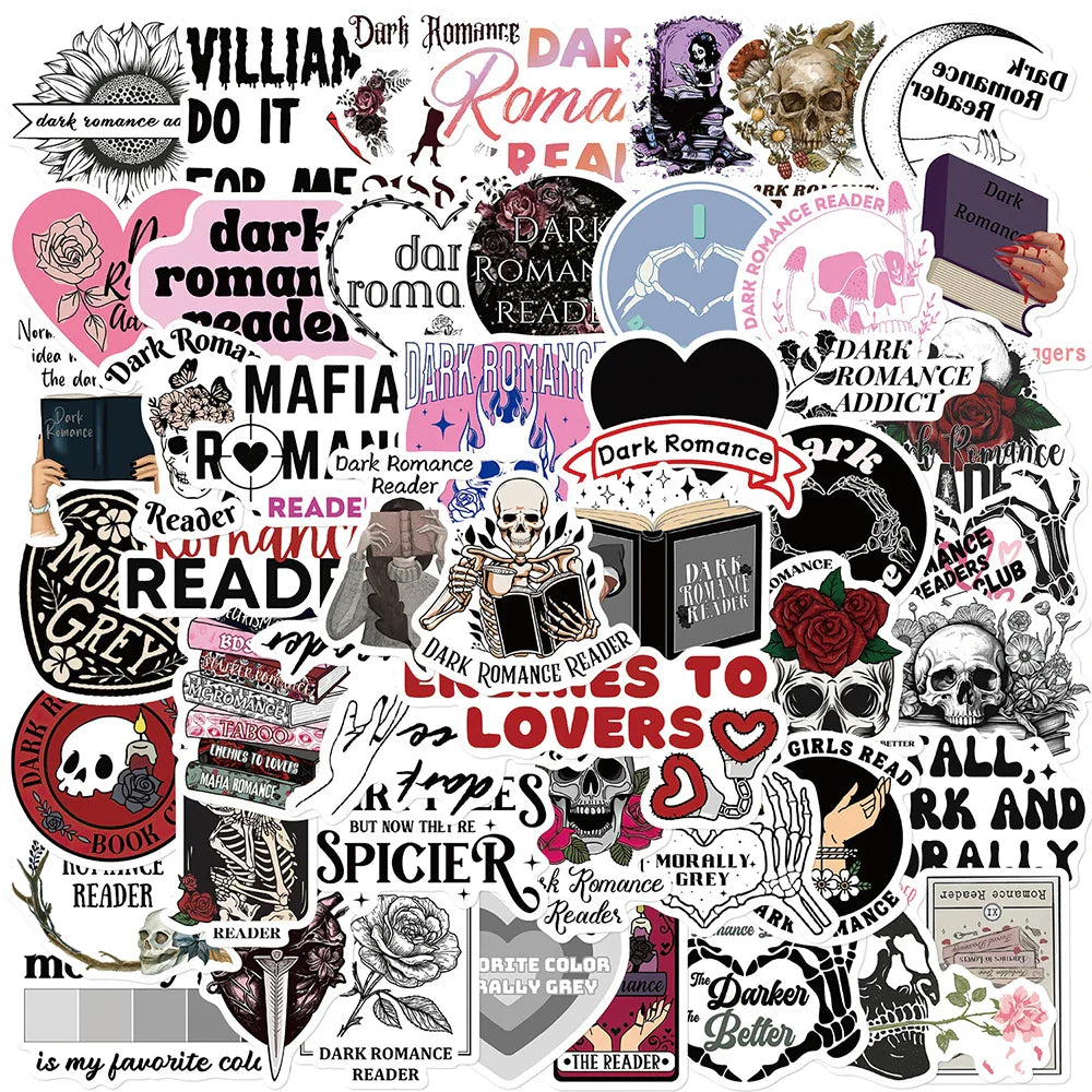 Gothic Dark Romance Stickers Decals Waterproof for Laptop Phone Suitcase Fridge Skateboard