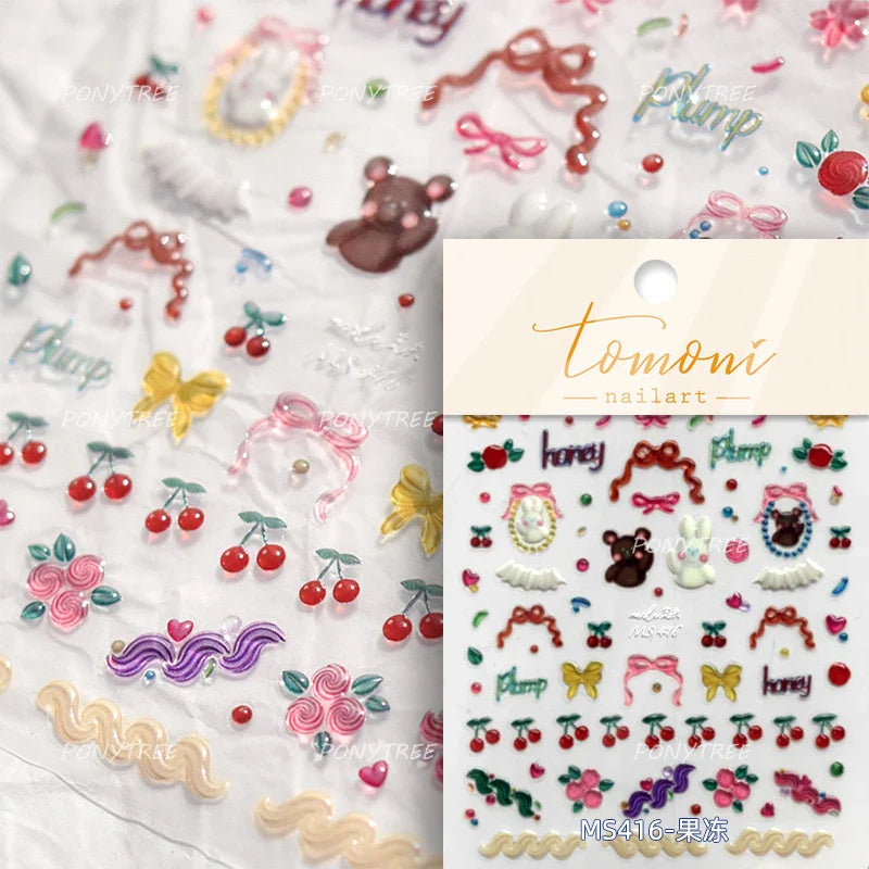 Graffiti Tulip Fruit Nail Art Stickers Decals