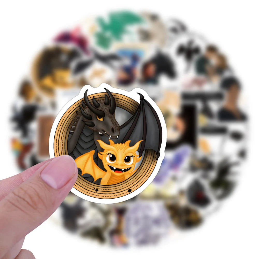 10/30/50/120pcs Fantasy Novel Fourth Wing Cool Stickers Decal Laptop Phone Car Guitar Notebook Fridge Waterproof Sticker Kid Toy