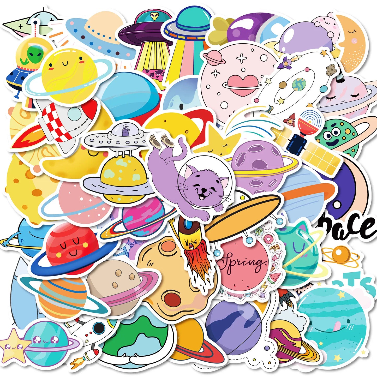 50Pcs Cartoon Fantasy Universe Graffiti Stickers for Helmet, Wall, DIY Decoration