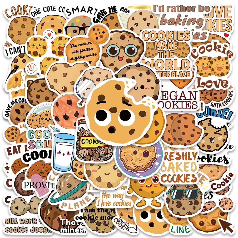 50PCS Sweet Cookie Stickers for Scrapbook, Diary, Phone, Laptop