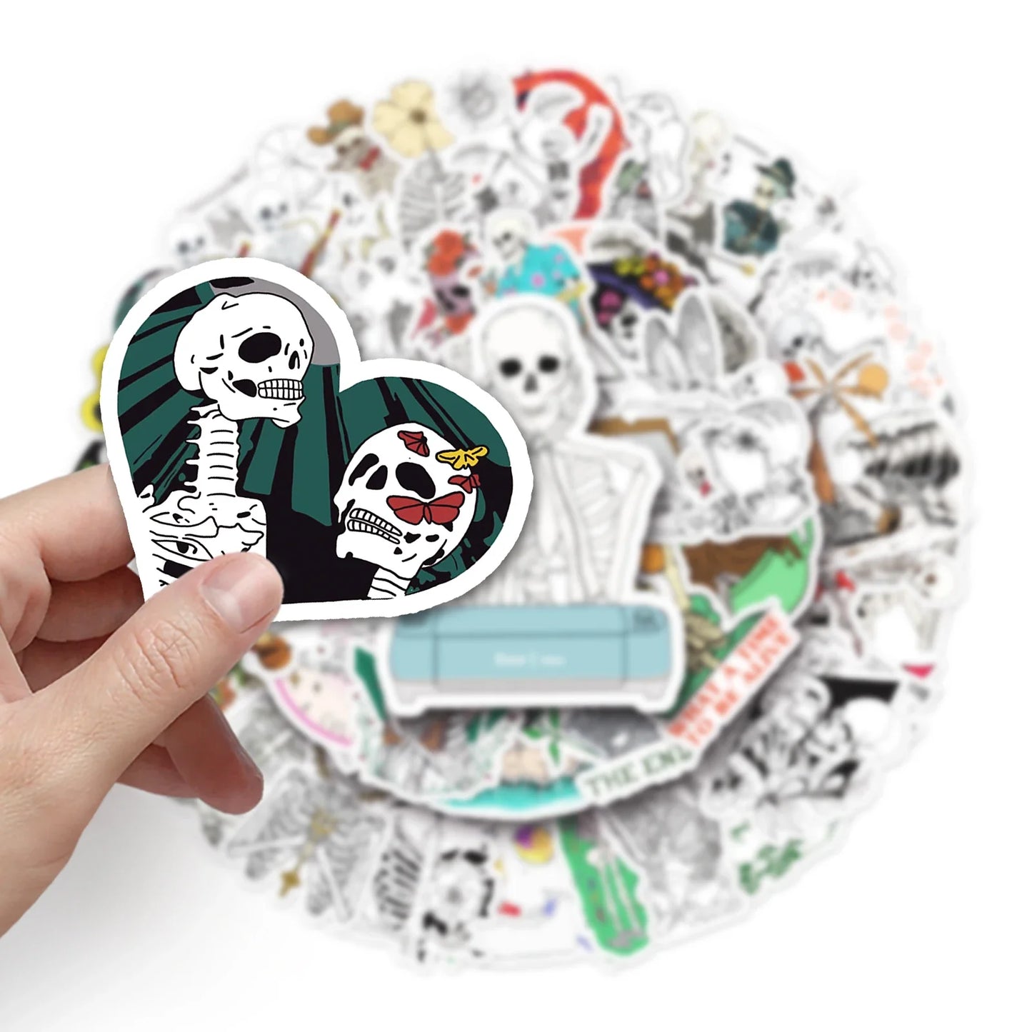 50Pcs Skull Cartoon Waterproof Vinyl Stickers for Skateboard Snowboard