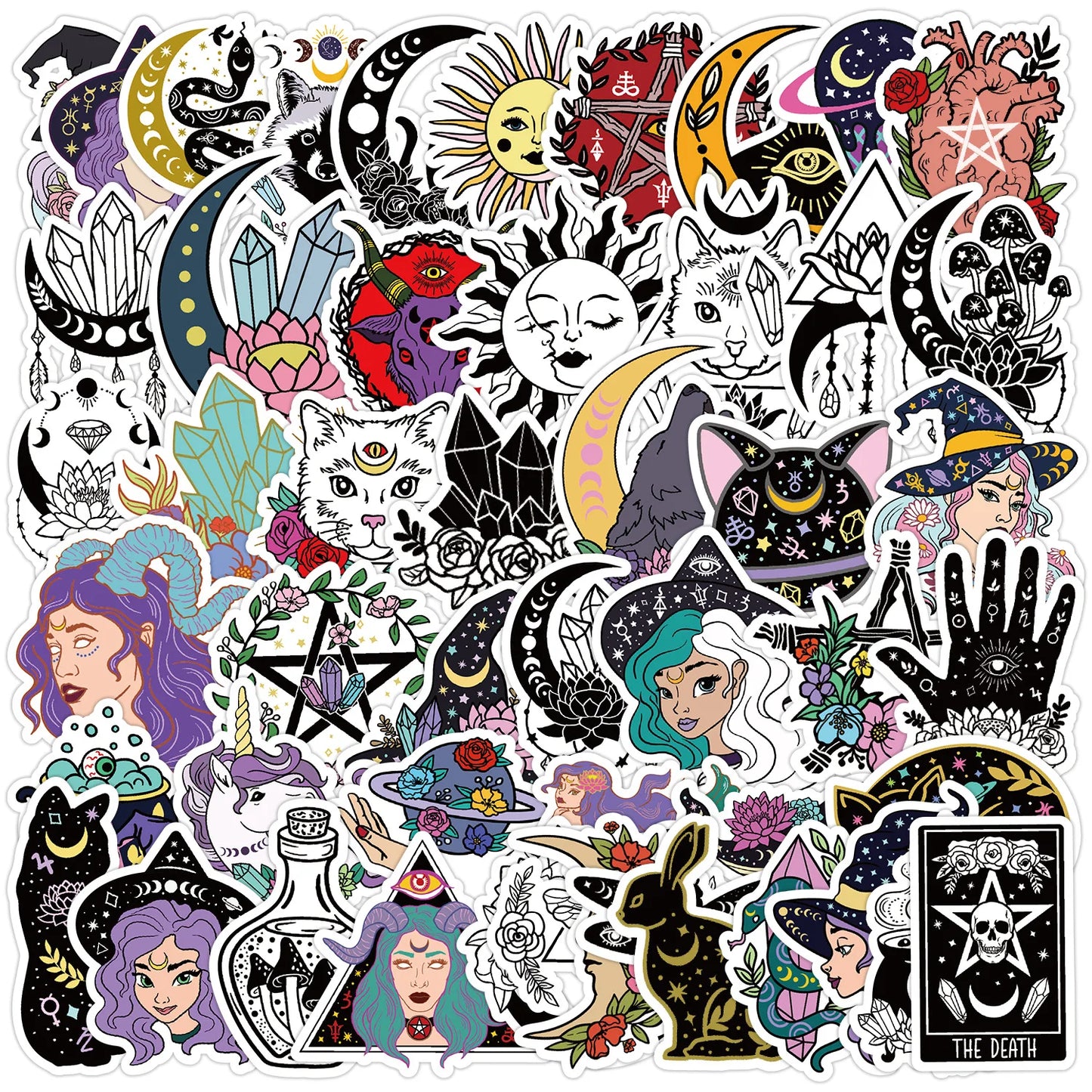 Mysterious Wizard Witch Stickers PVC Waterproof Skateboard Notebook Graffiti 10/30/50PCS
