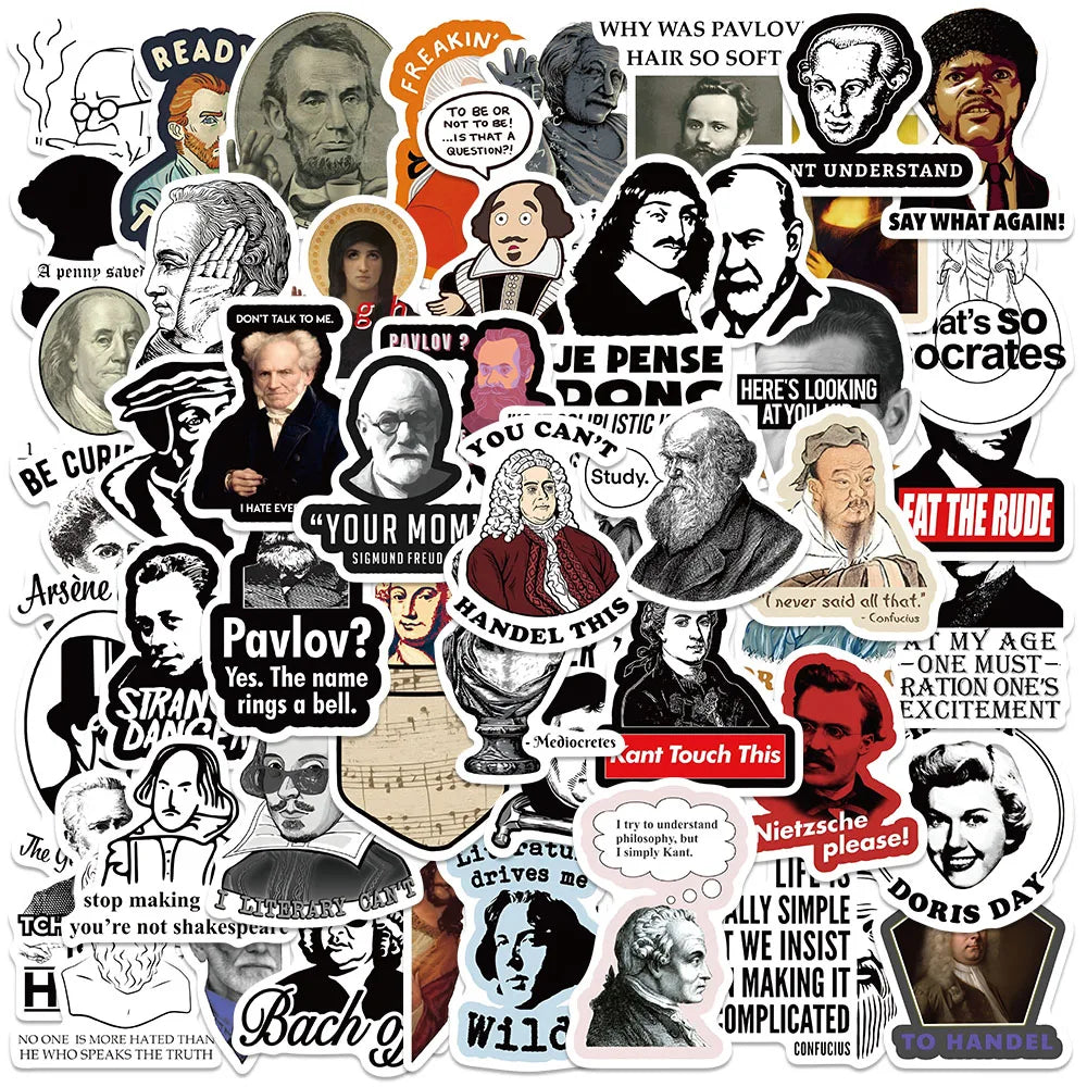 50pcs Funny Famous Person Meme Celebrity Stickers Water Bottle Sticker Luggage Laptop Guitar Phone Waterproof Vinyl Decals