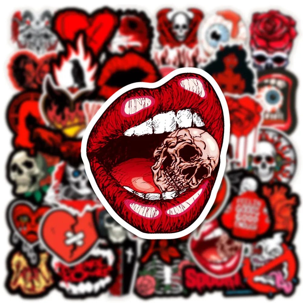 Horror Gothic Skull Stickers Waterproof Decals for Motorcycle Laptop Phone Car