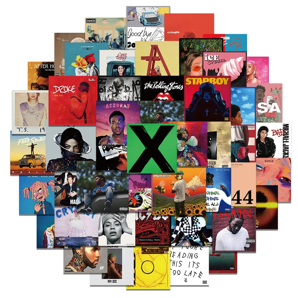 Unique Square Printed Album Cover Sticker Pack