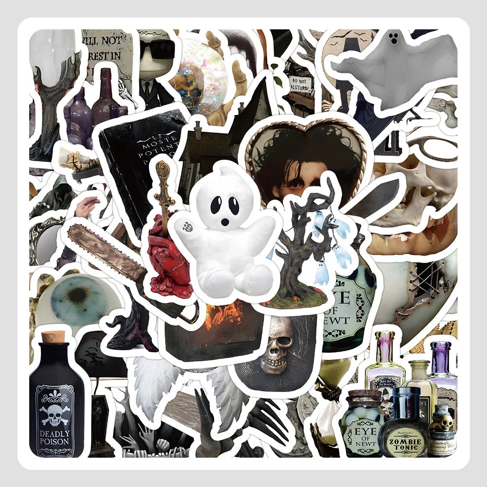 Ghost Skeleton Horror Cartoon Stickers for Phone Laptop Luggage Skateboard Decals