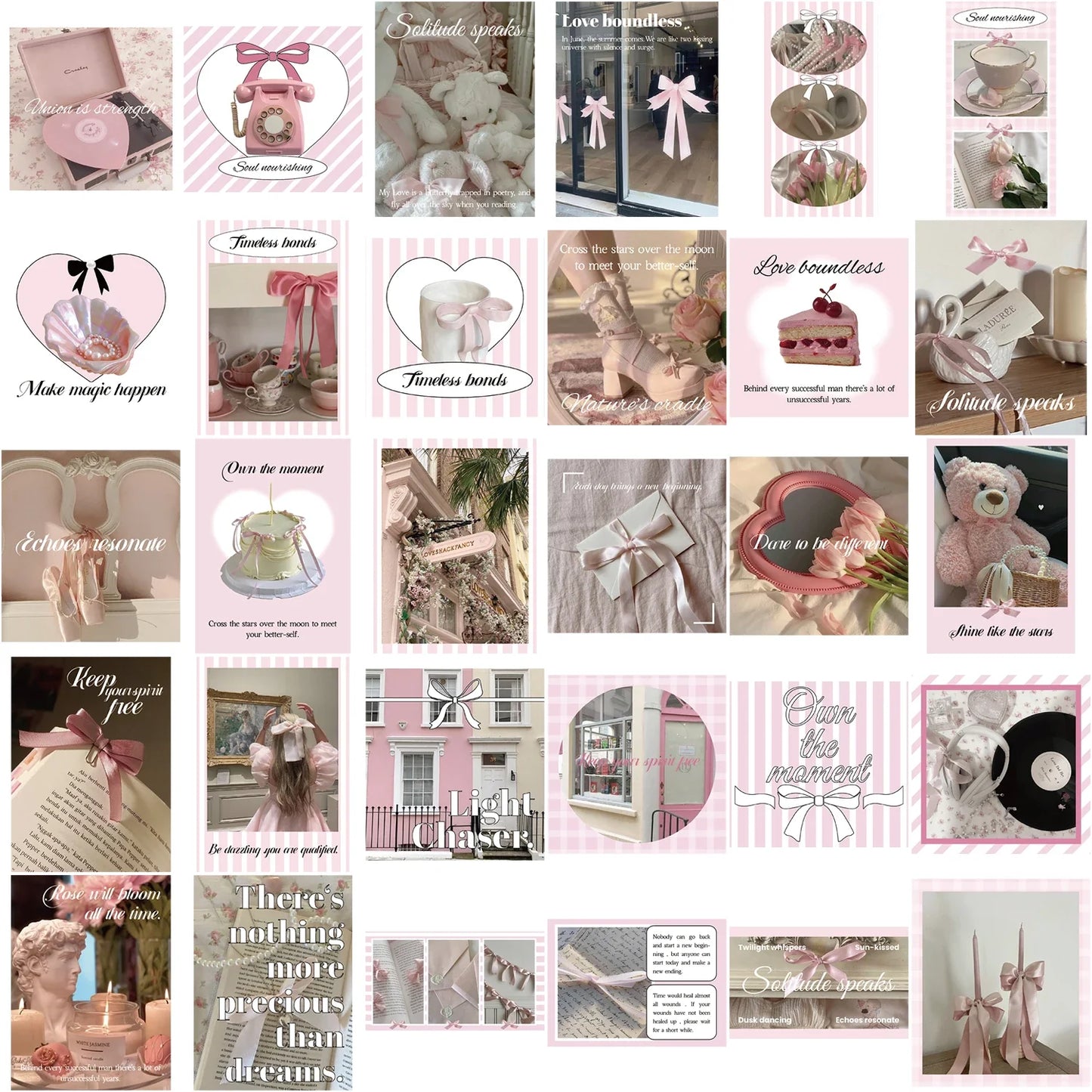 Pink Ballet Stickers Set - Kawaii Cartoon Waterproof PVC