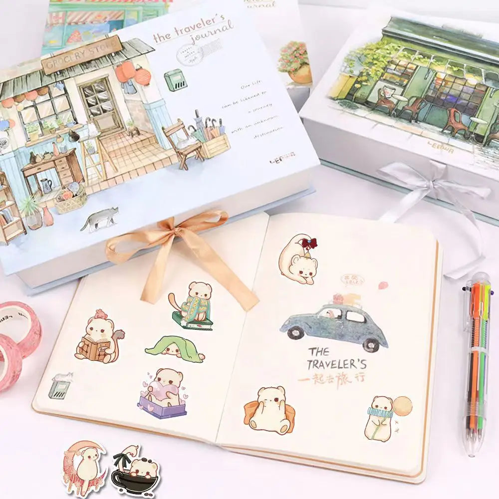 50PCS Cute Animal Ferret Sticker Waterproof Decoration DIY Scrapbook Cup Laptop Luggage Helmet Kids Toy Decal