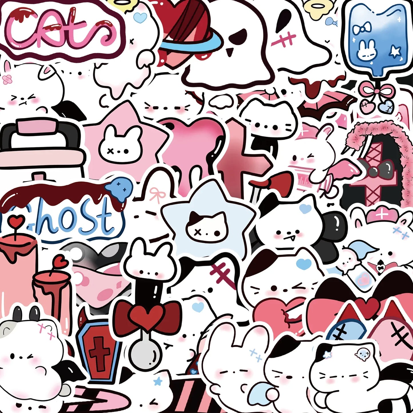 50 Cute Rabbit Stickers: Kawaii Cartoon Decals for Laptops