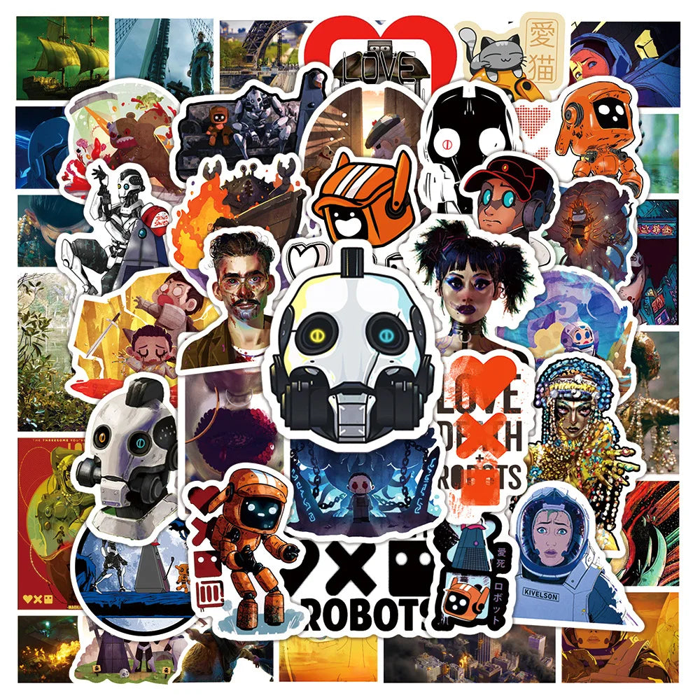 Love Death Robots Stickers: 10/30/50PCS Decals for Laptop, Luggage, Fridge, Motorcycle
