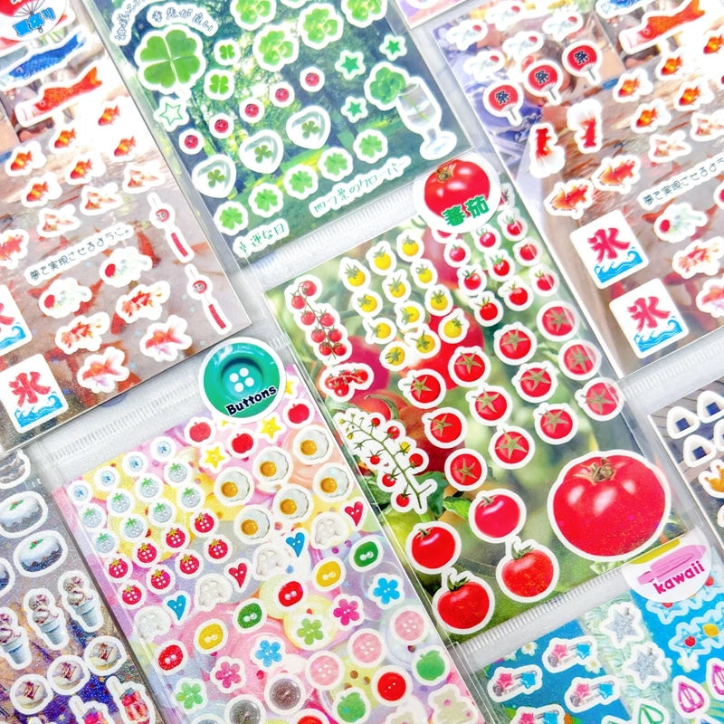 Y2K Glitter Japanese Stickers for Phone & Scrapbooking