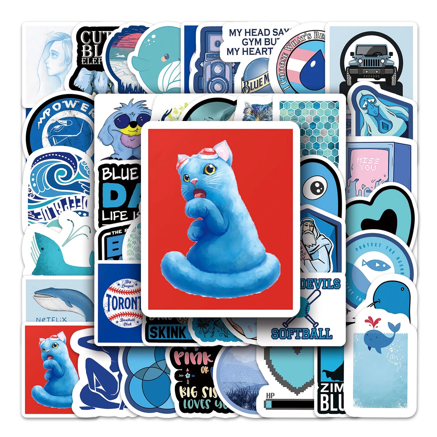 50Pcs Cute Waterproof Vinyl Stickers for Skateboard Snowboard