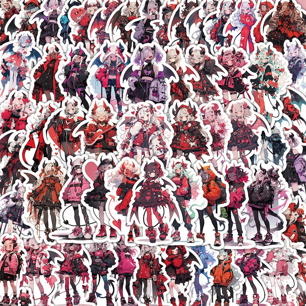 Anime Gothic Daemon Girl Stickers Decals for Kids Toys Guitar Laptop Suitcase Car
