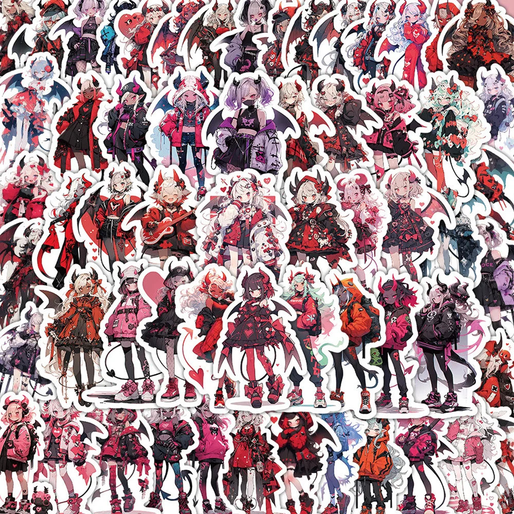 Anime Gothic Daemon Girl Stickers Decals for Kids Toys Guitar Laptop Suitcase Car
