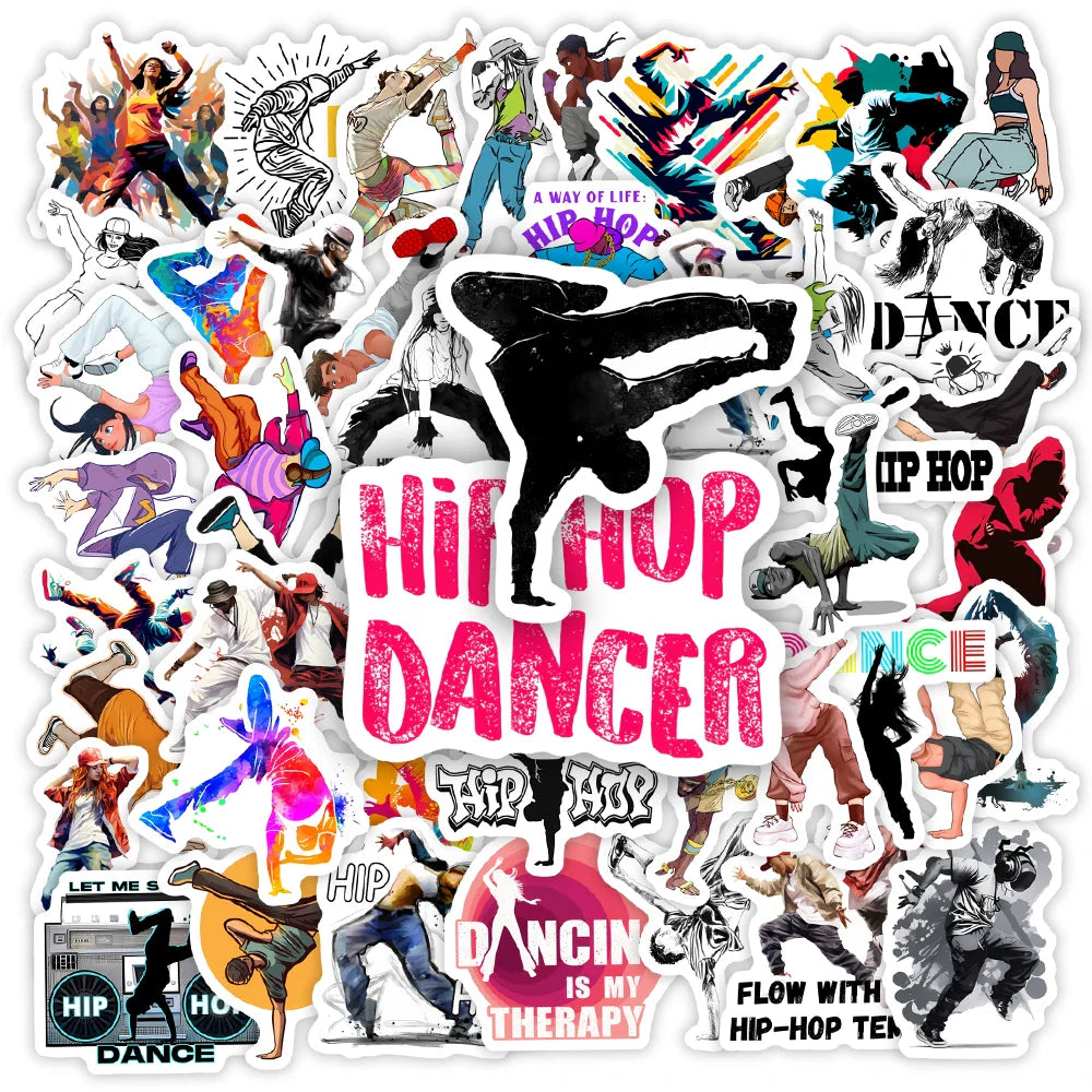 Hip Hop Street Dance Dancer Stickers DIY Toys Decal for Scrapbook Decorative Laptop Phone Luggage Graffiti Bottles Waterproof