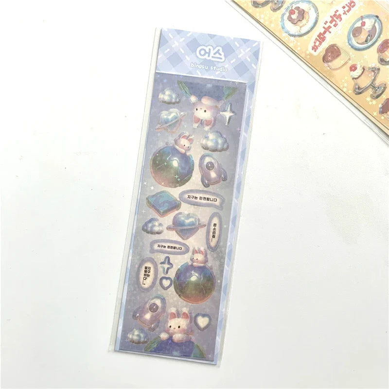 Kawaii Angel Rabbit Stickers for Scrapbooking & DIY