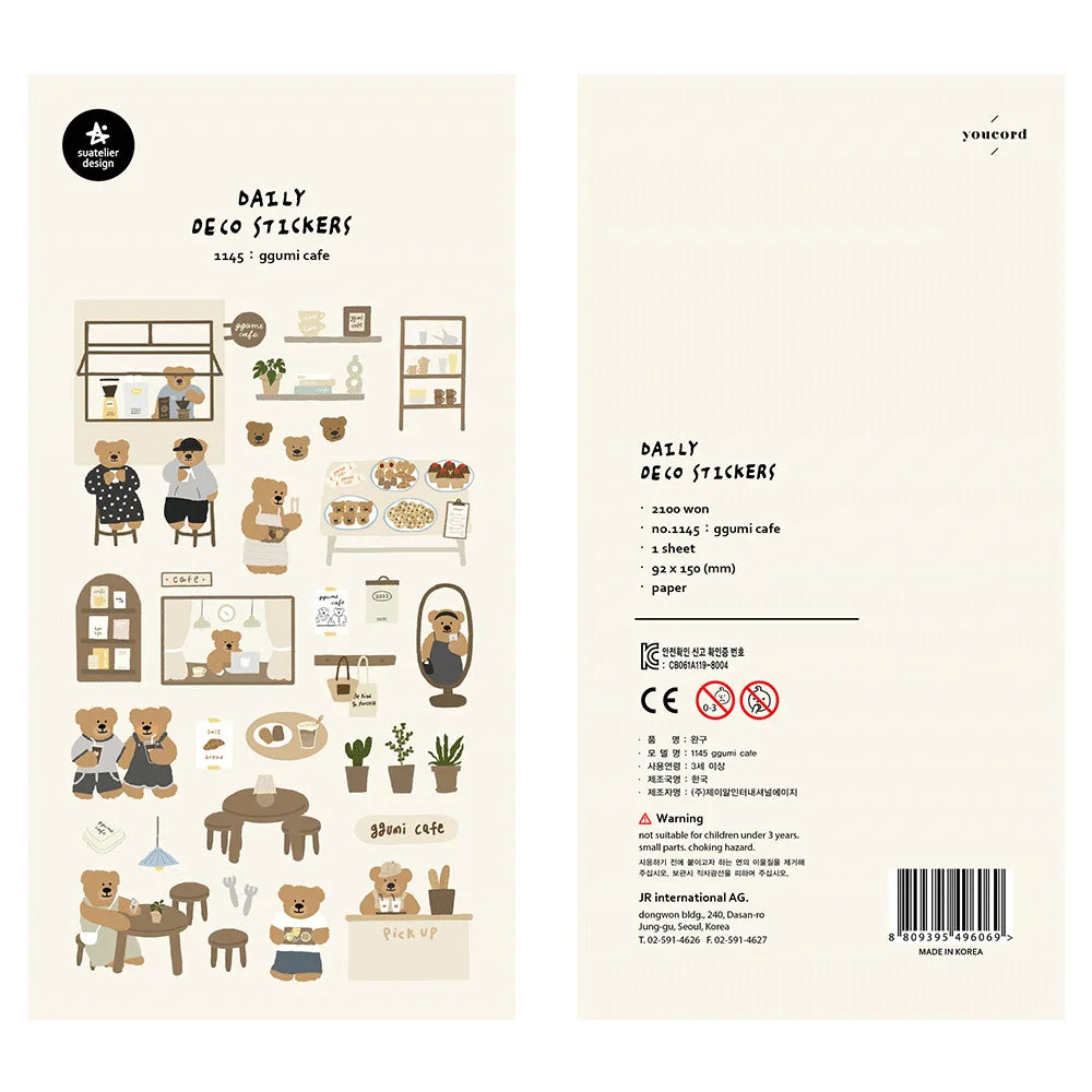 Korean Import Original Suatelier Daily Stickers Scrapbooking Diy Journal Stationery Sticker Children Decor Art Supply