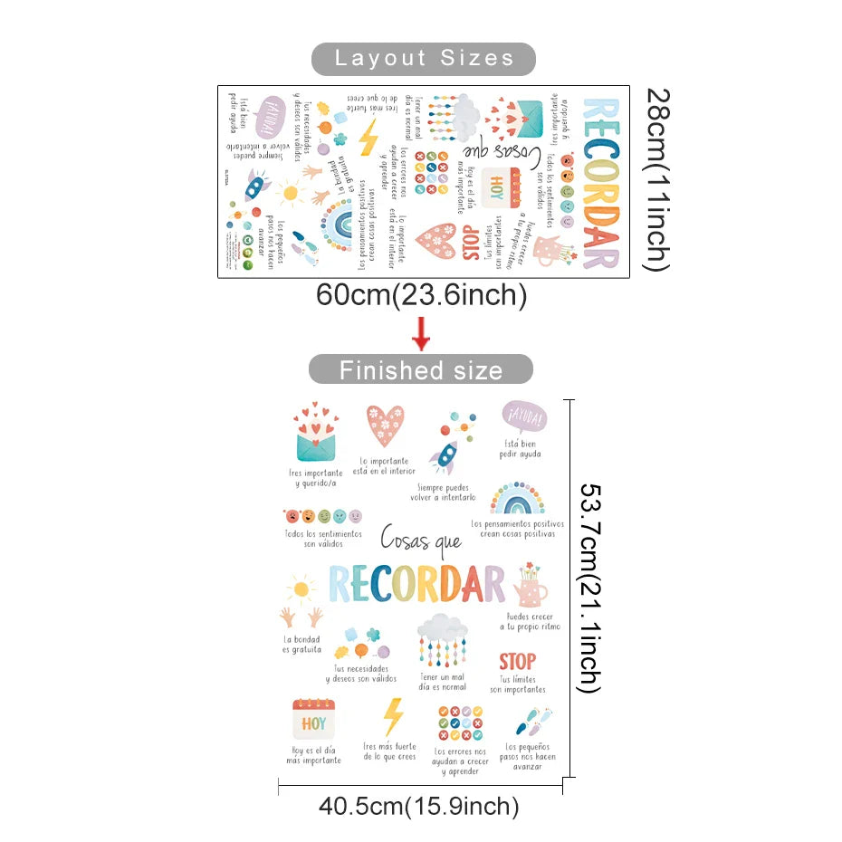 Spanish Kids Wall Sticker Art - Calming Corner Baby Room Decor