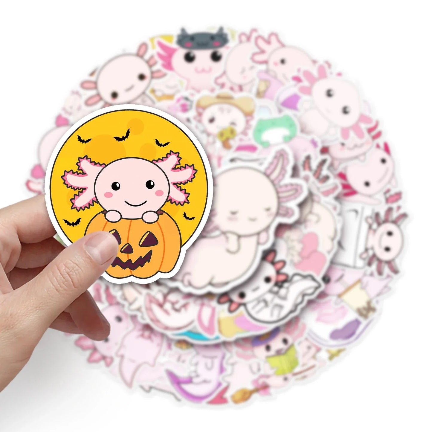 50Pcs Salamander Cartoon Waterproof Vinyl Stickers for Skateboard Snowboard