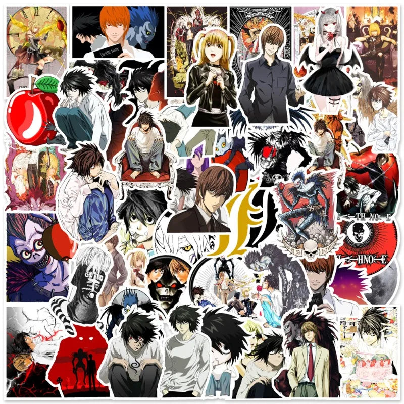 50pcs Death Note Sticker Pack for Laptop, Phone, Water Bottle, Scooter, Fridge, Stationery