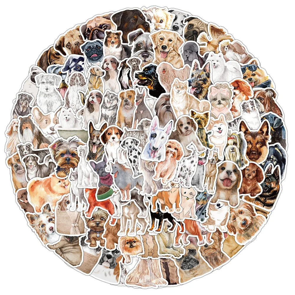 10/30/50/100pcs Cute Pet Dog Sticker Packs Random